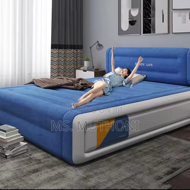 Big Size 203*152*36 Cm 5*6 Inflatable Air Bed W/ Head Rest