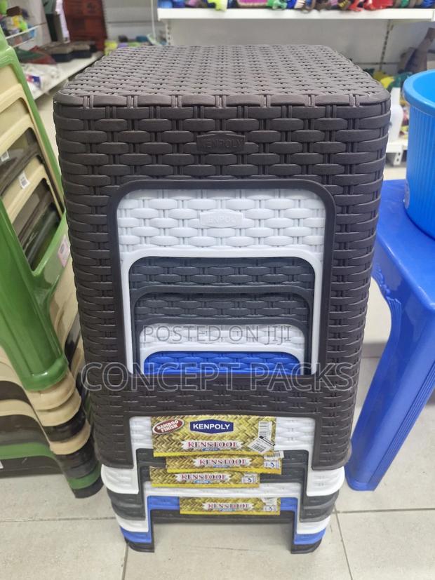 Plastic Bamboo Style Stools. - main view