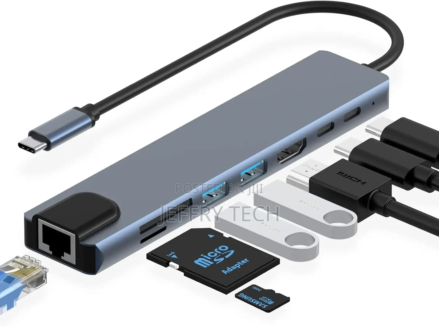 Azhizco USB C Hub Docking Station, 8 in 1 USB C Dongle With