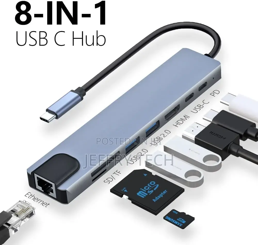 Azhizco USB C Hub Docking Station, 8 in 1 USB C Dongle With