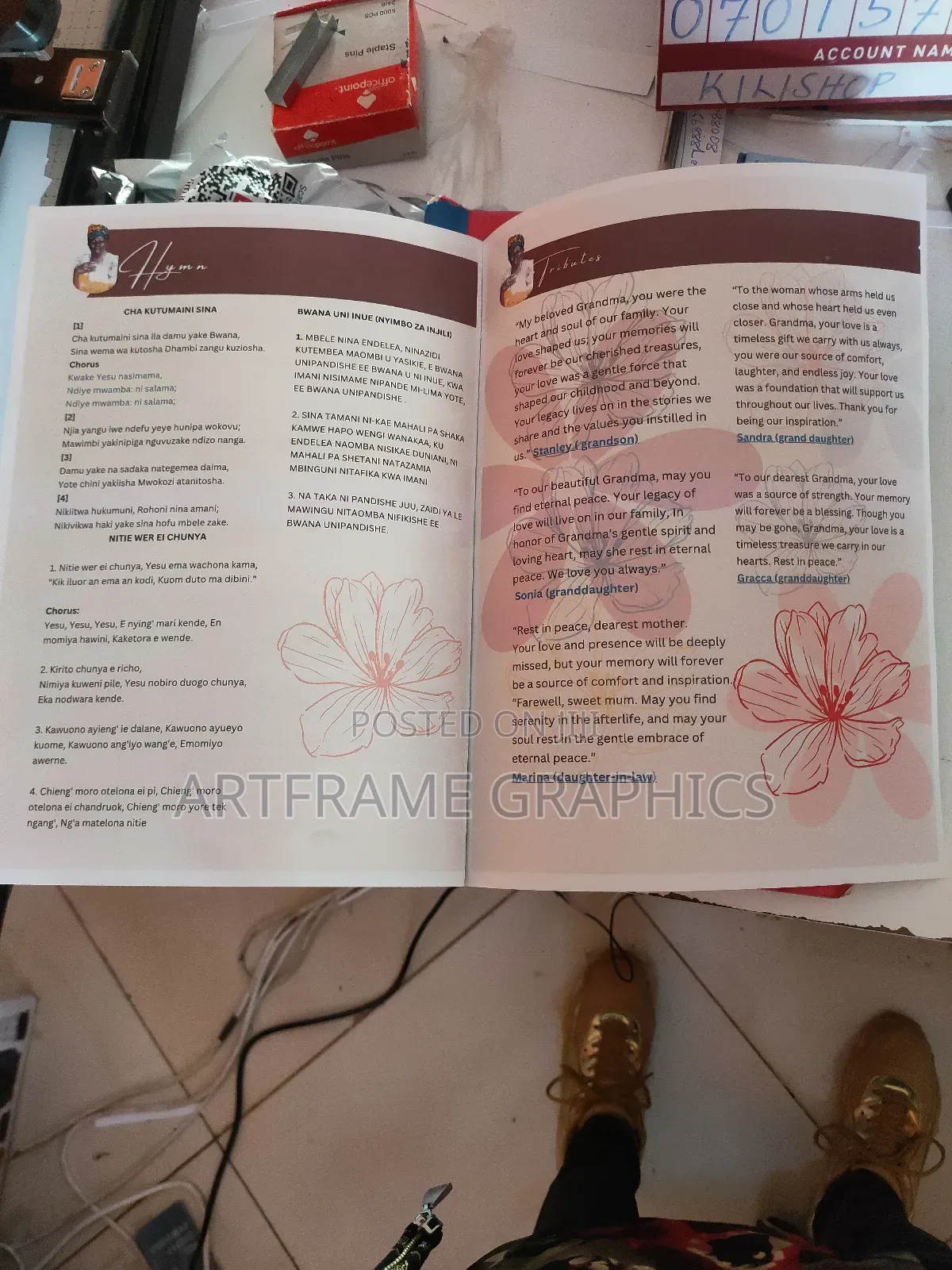 Funeral Program Printing A3