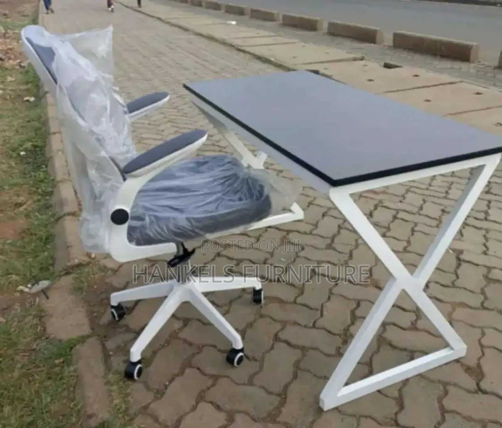Metal Study Desk and Chair