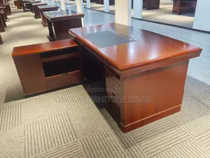 Office Tables:1.6 Meters L-Shaped Mahogany Boss Study Table