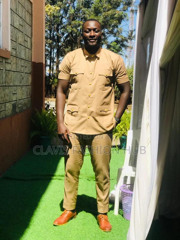 Biege Kaunda Suit Available Ready Made