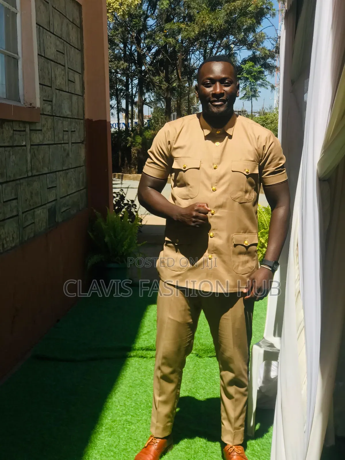 Biege Kaunda Suit Available Ready Made