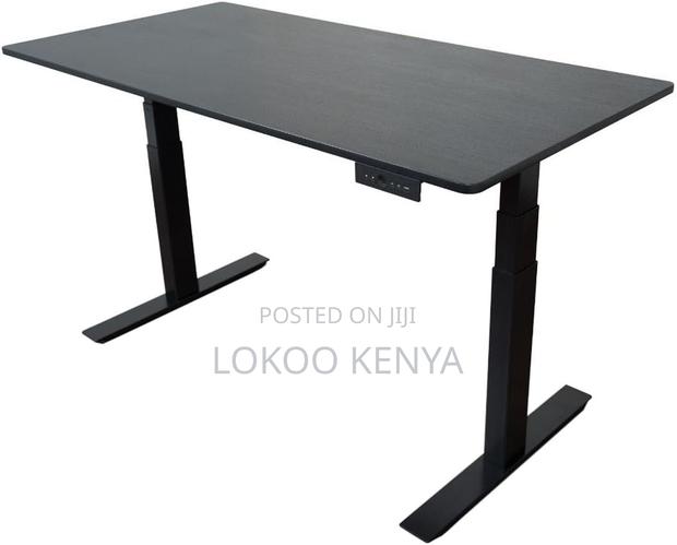 Office Desk: Black Adjustable Motorized Desk - thumbnail 2