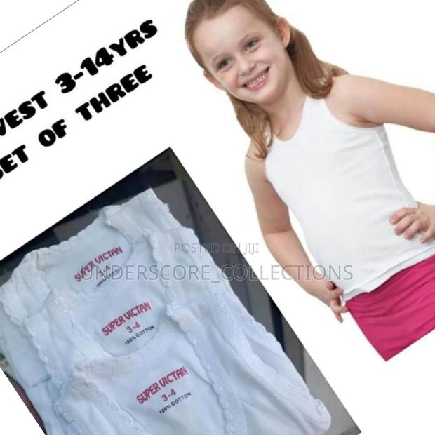 *3 Set Girls Quality Vest. *Material:* Cotton *
