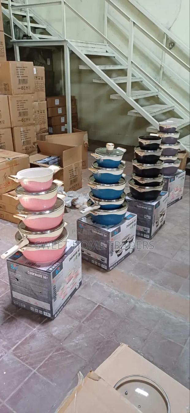 10pcs Ceramic Cookware Set With a Silicone Handle , - main view