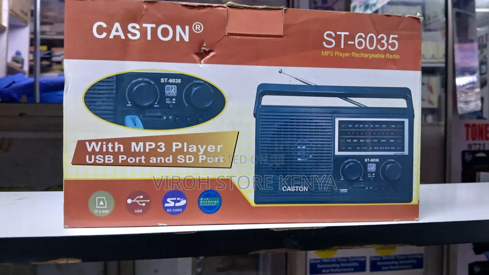 Caston 6035 Rechargeable Radio Fm Usb Port