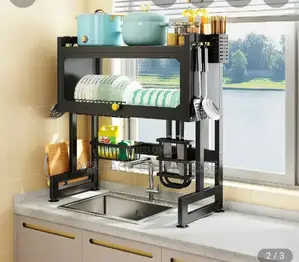 Double Over the Sink Rack With Glass Lid