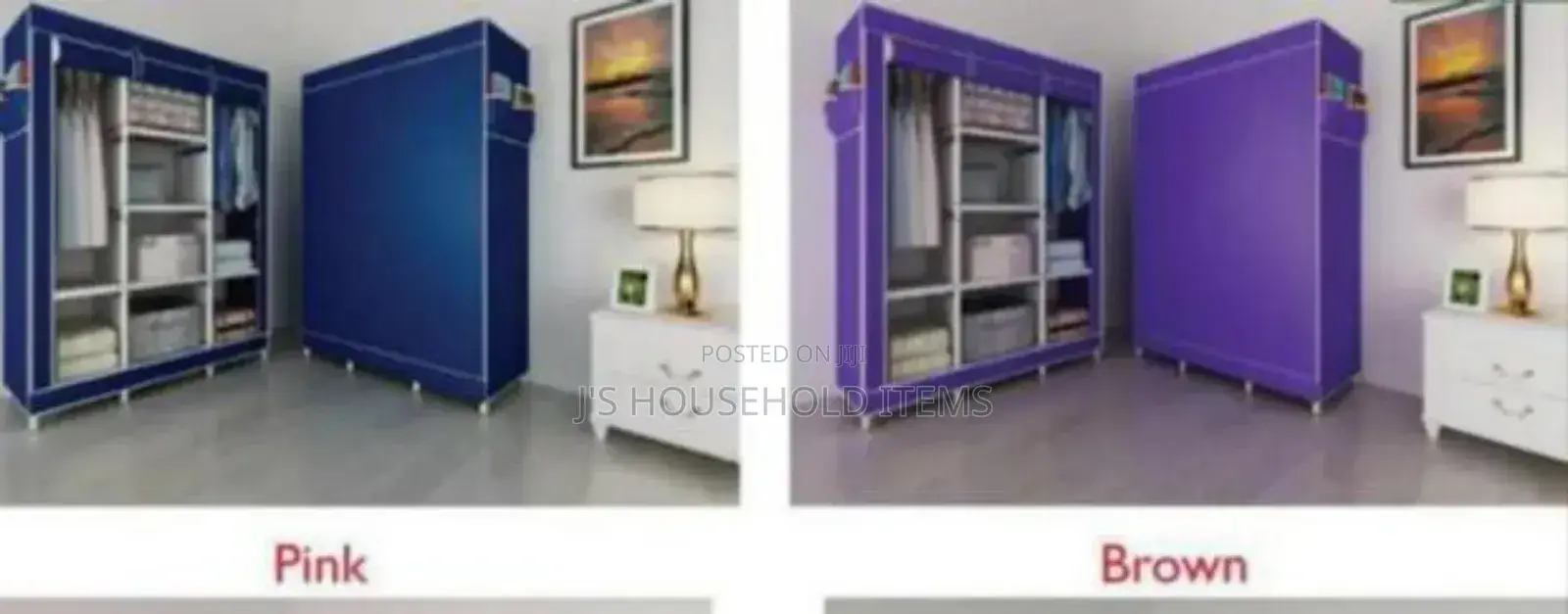 Three Column Metallic Portable Wardrobes