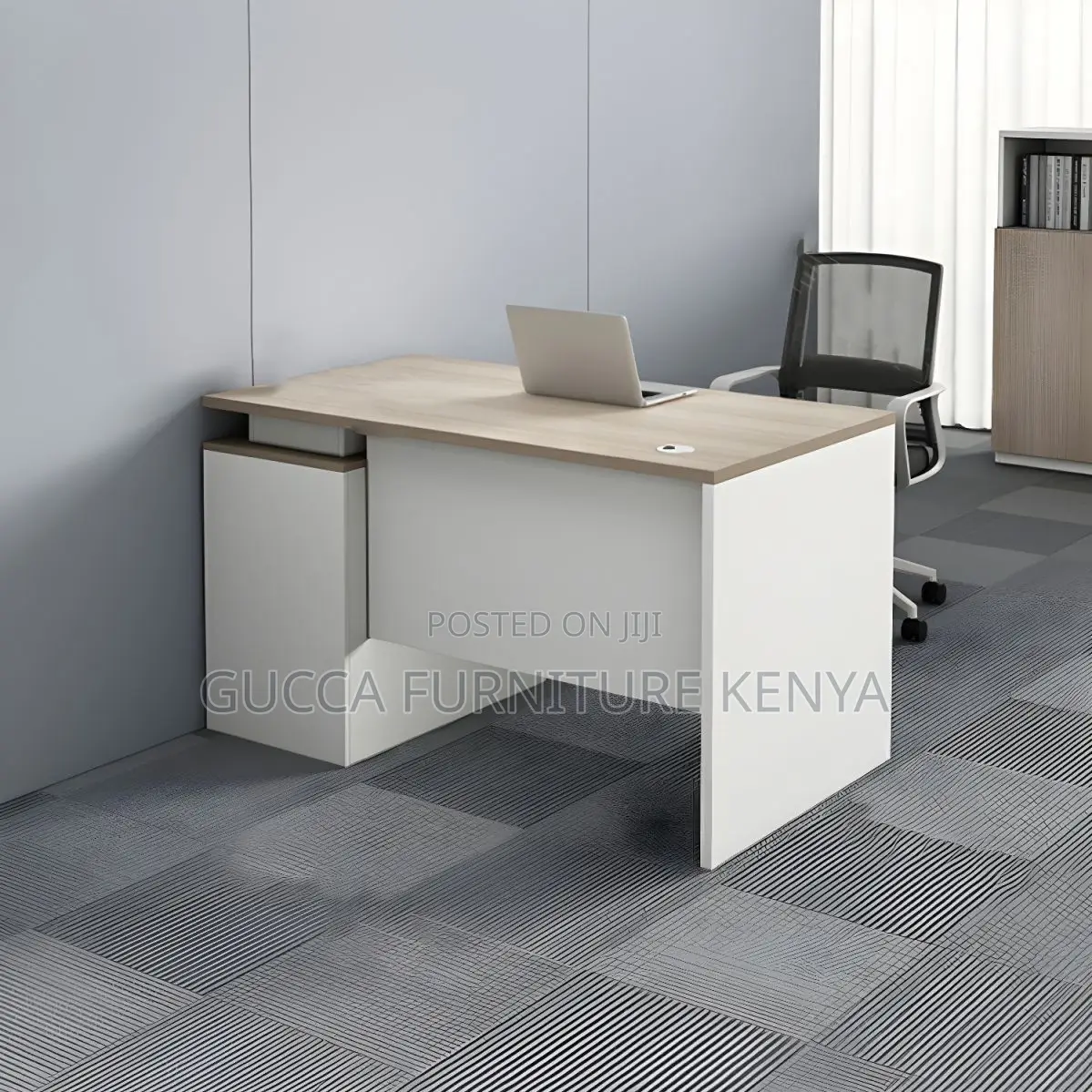 Office Tables:1400mm Brown Wood Executive Office Desk