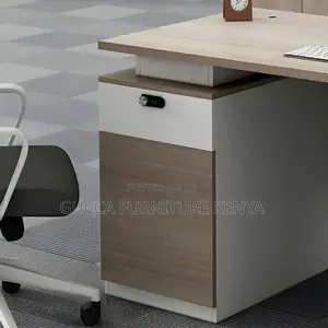 Office Tables:1400mm Brown Wood Executive Office Desk