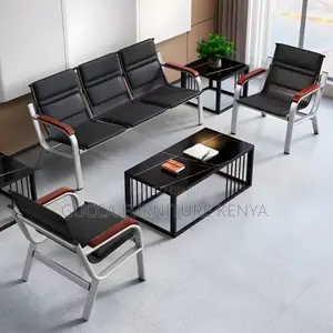 Sofas: Simplicity Faux Leather 5-Seater Reception Sofa