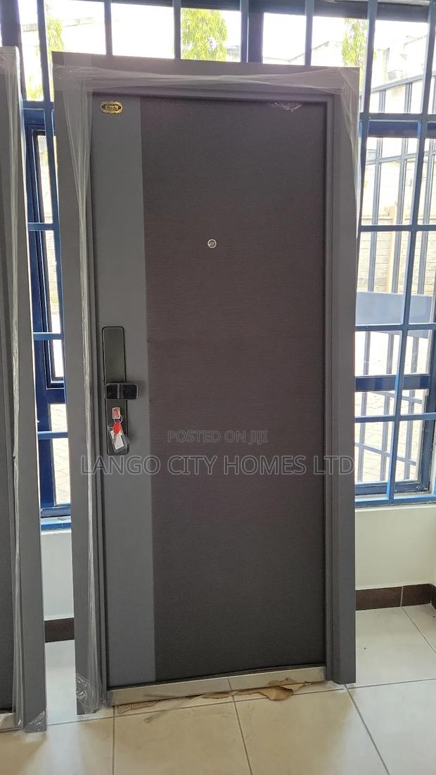 Single Steel Door - Grey/Brown - thumbnail 2