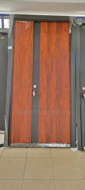 Wood Grain Brown Steel Entrance Door