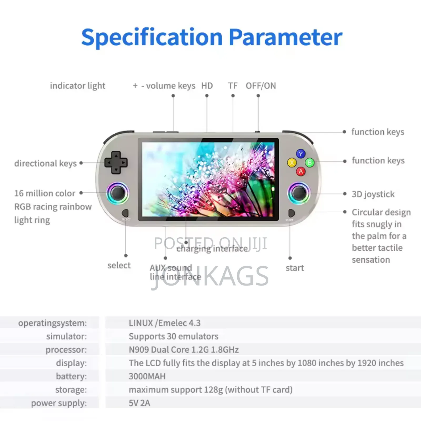 Handheld Gaming Console 5 Inch Display Games