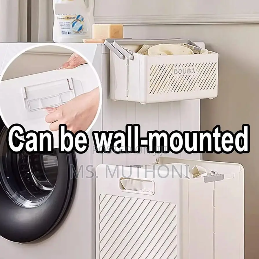 2pcs Foldable Laundry Hamper Basket With Wheels