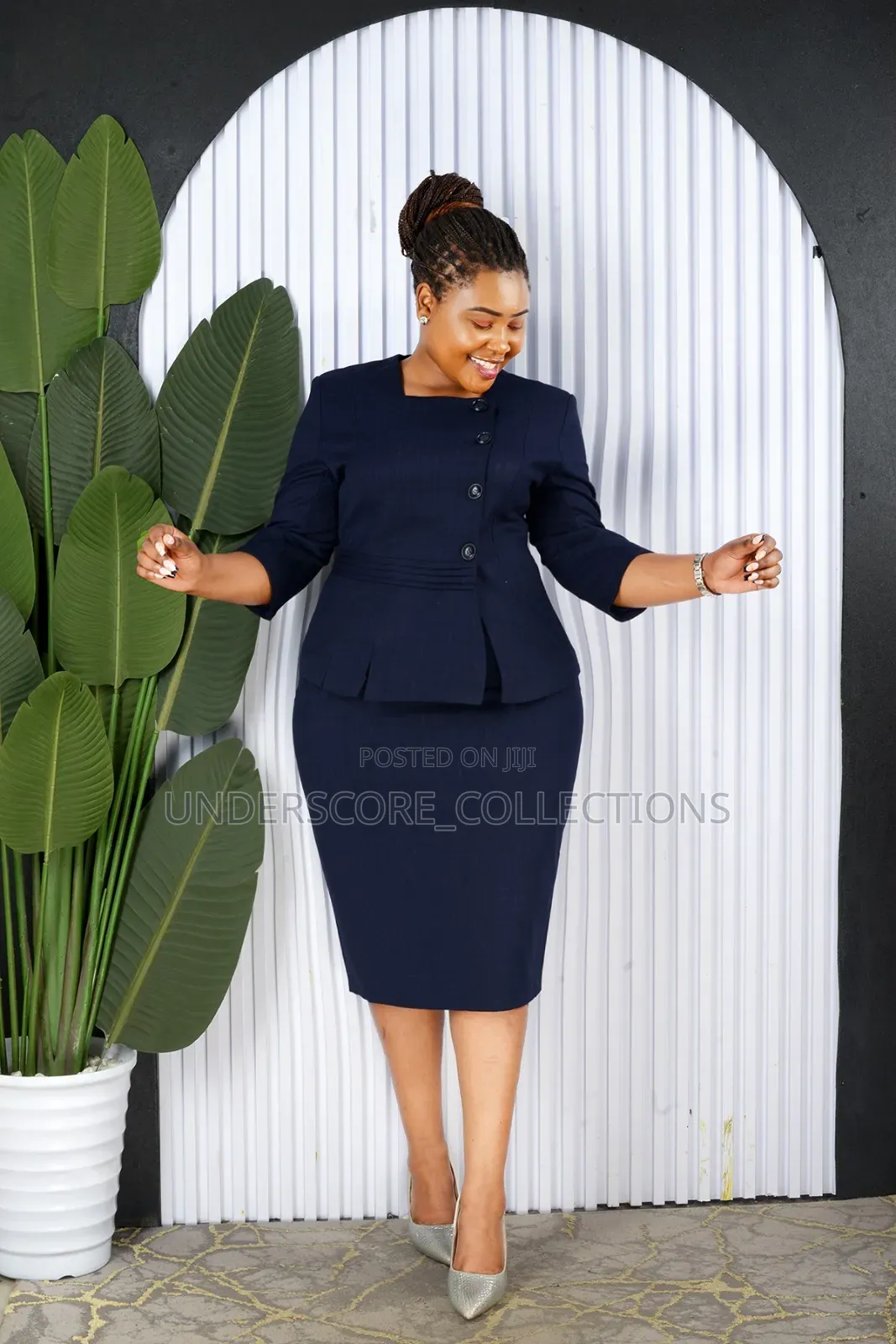 Beautiful 2pcs Black Skirt Suit.Best This Festive Season.
