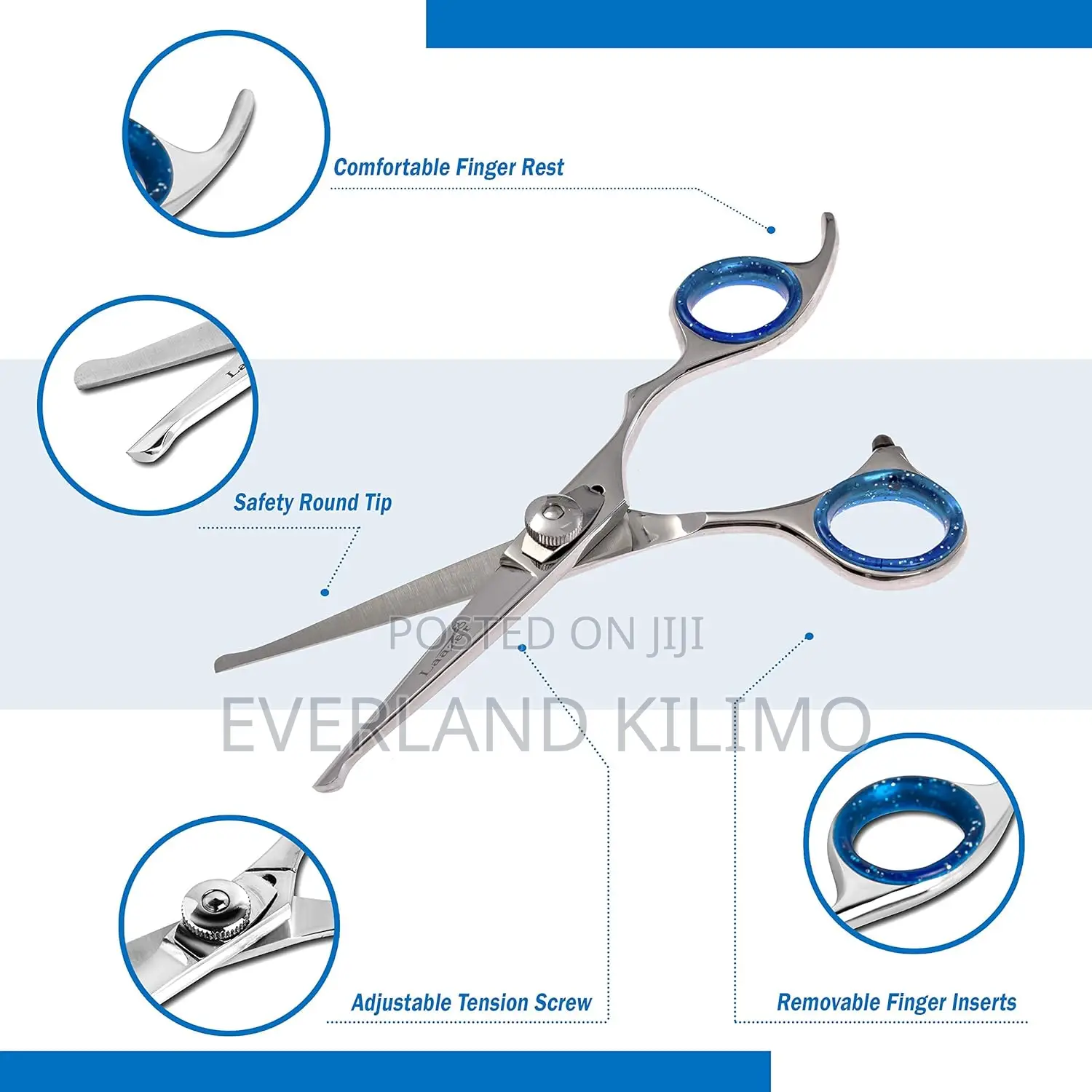 Round-Tip Stainless Steel Grooming Curved Scissors