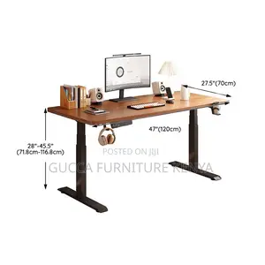 Office Tables:120cm Walnut Wooden Computer Standing Desk