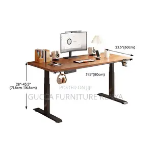 Office Tables:120cm Walnut Wooden Computer Standing Desk