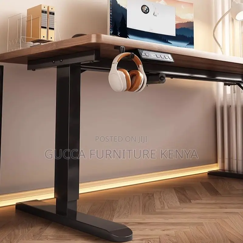 Office Tables:120cm Walnut Wooden Computer Standing Desk
