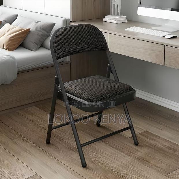 Office Chair :Stackable Padded Black Office Seat Foldable - thumbnail 3