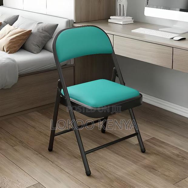 Office Chair :Stackable Padded Black Office Seat Foldable - thumbnail 4