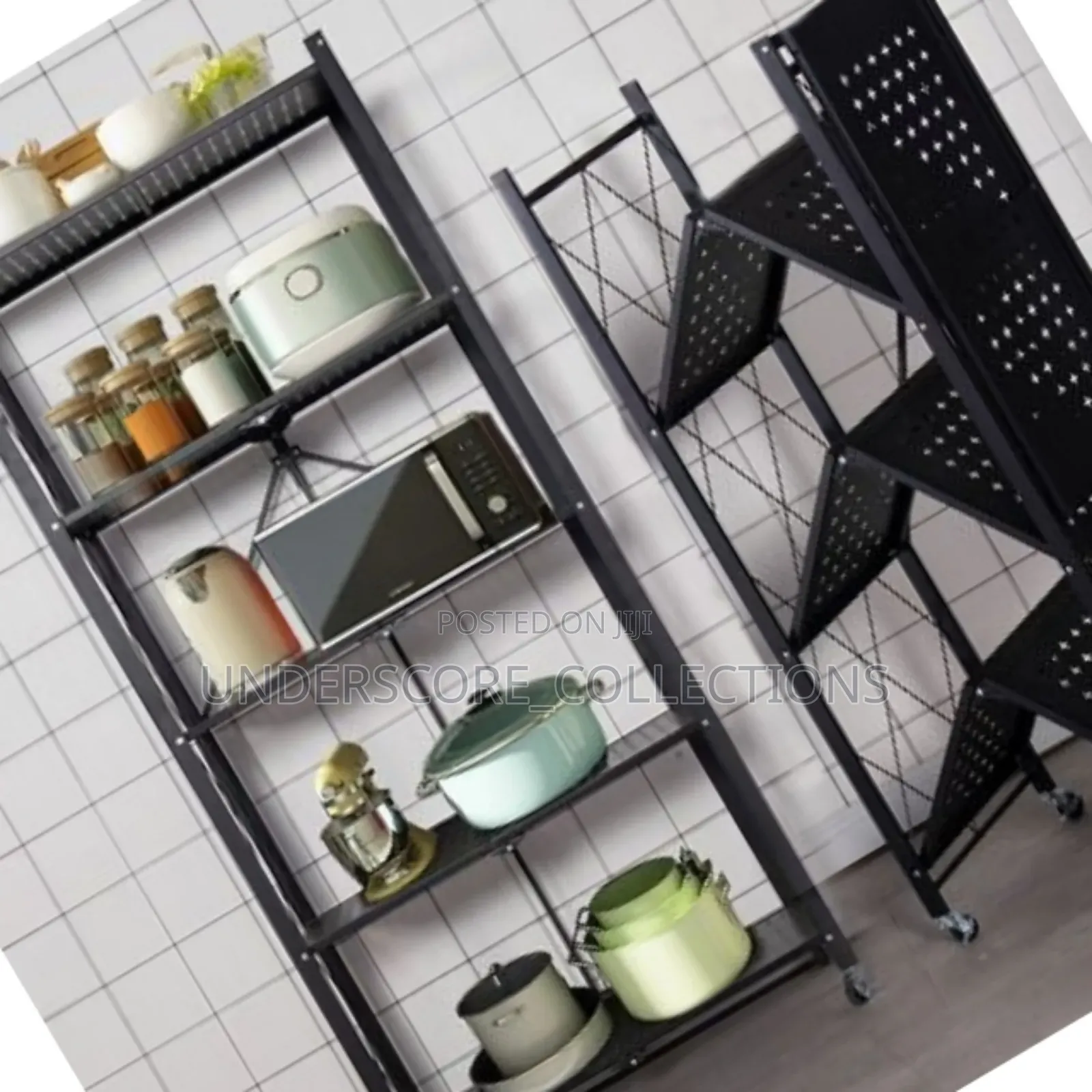 *Foldable Kitchen Rack
.Material Carbon Steel.Colour Black
