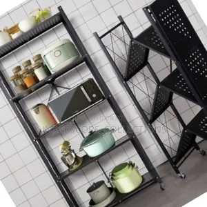 *Foldable Kitchen Rack
.Material Carbon Steel.Colour Black