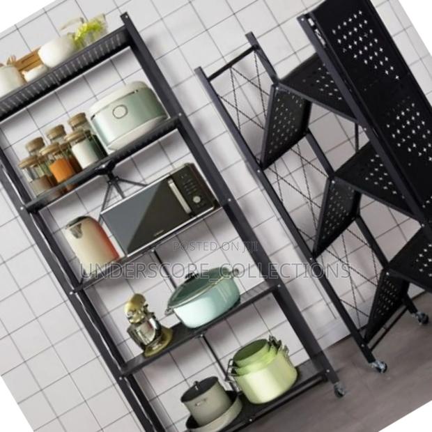 *Foldable Kitchen Rack
.Material Carbon Steel.Colour Black