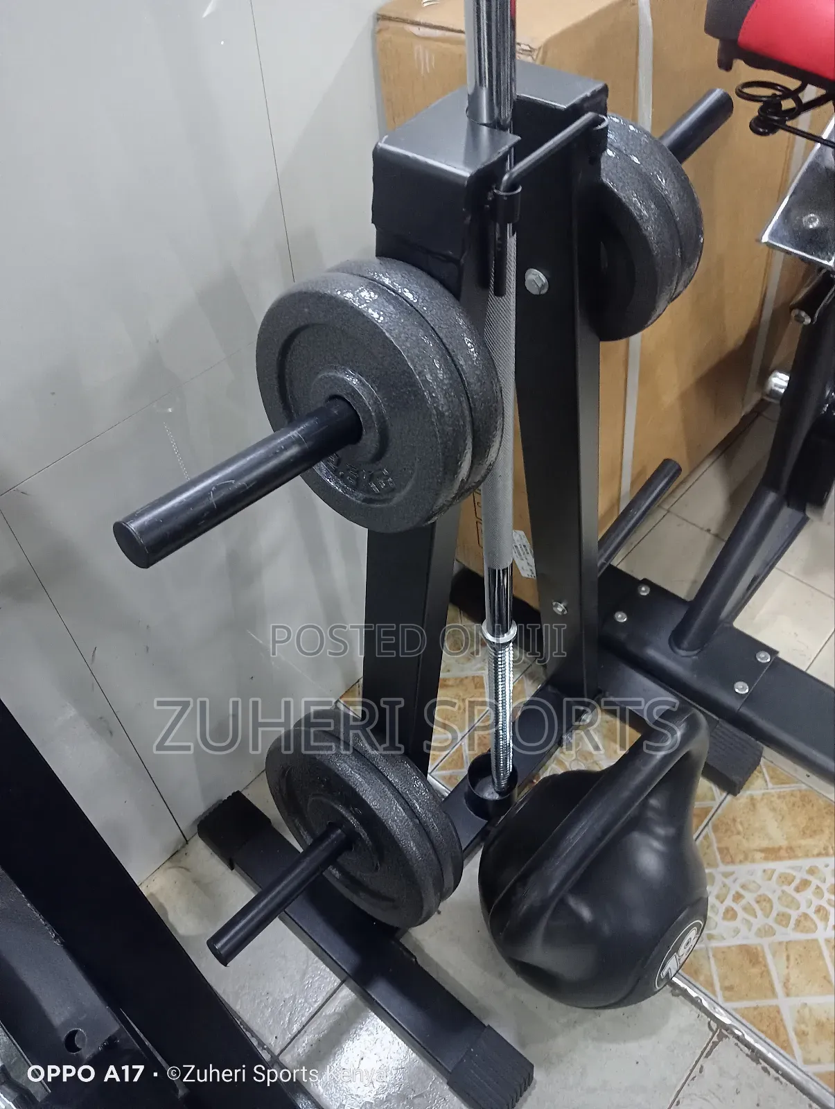 Standard Plates Rack; Heavy Duty Compact With Barbell Holder