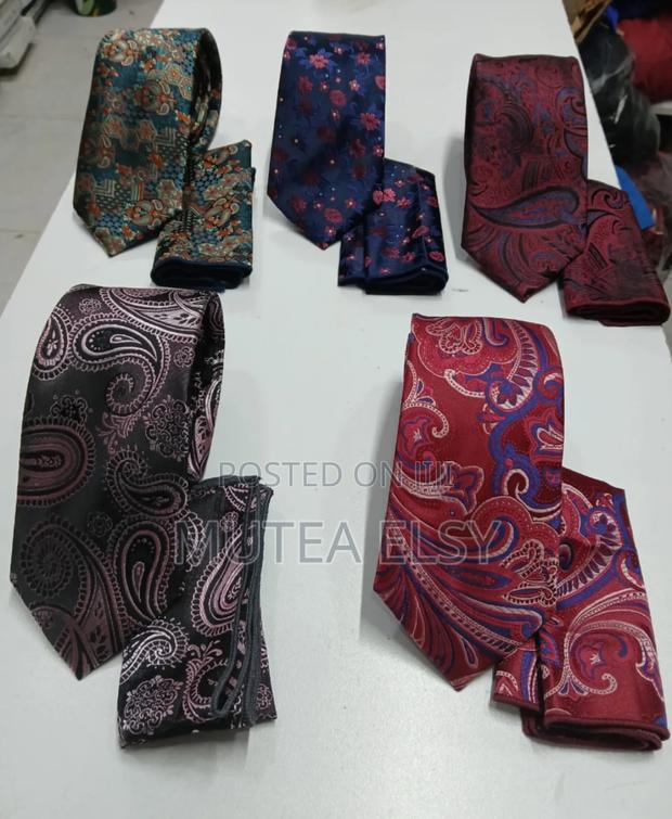 Coffee Brawn Peach Tea Drop Tie Sets - main view