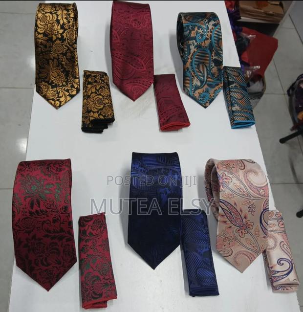 Coffee Brawn Peach Tea Drop Tie Sets - thumbnail 2