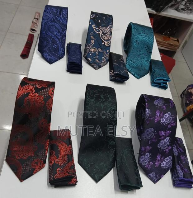 Coffee Brawn Peach Tea Drop Tie Sets - thumbnail 4