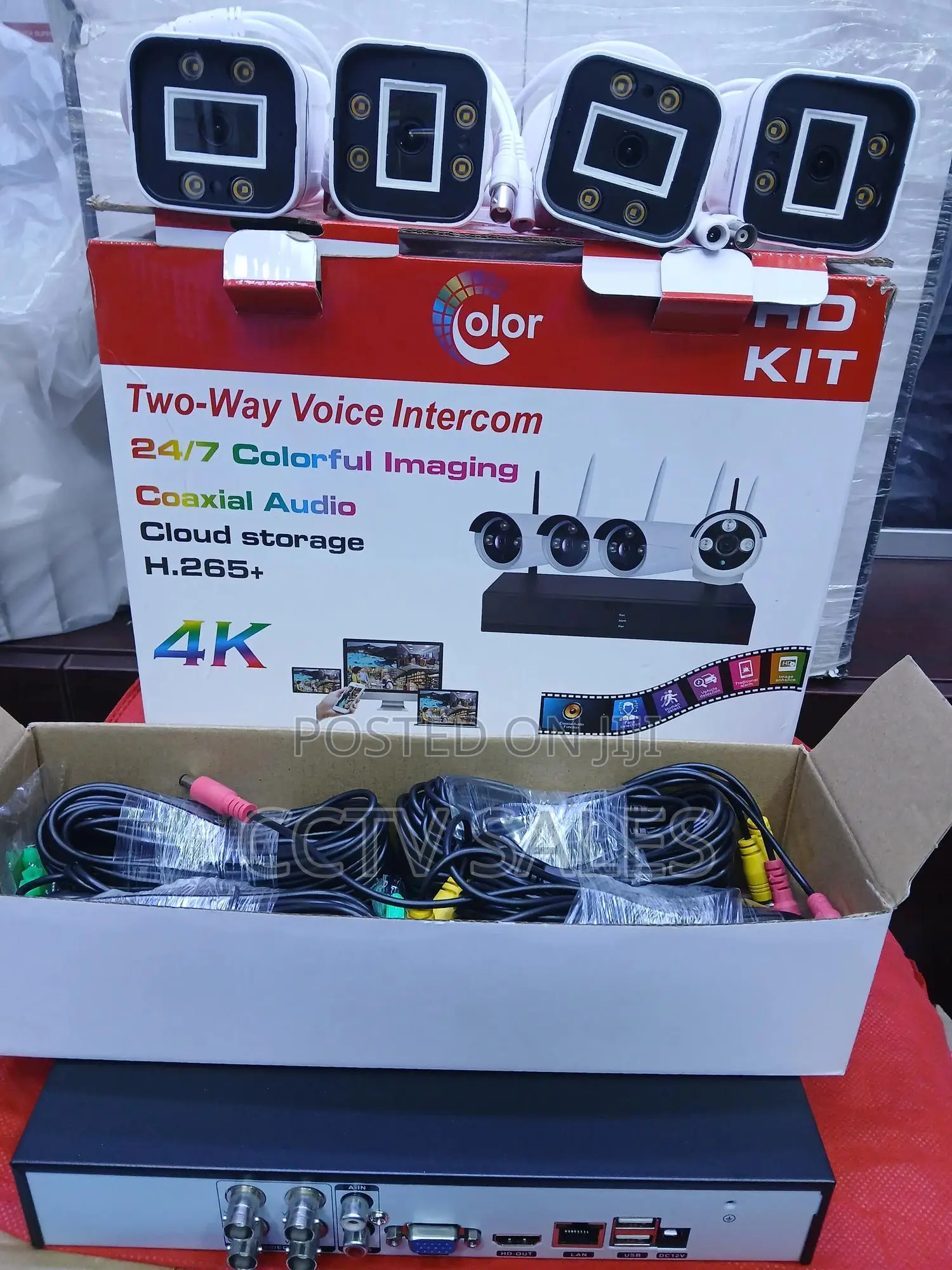 DVR 4 Channel Kit(4pcs 2mp Full Color With Motion Detection