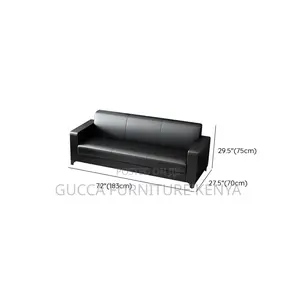Sofas: Modern Modish Black Leather Reception Sofa Set