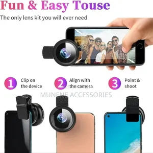 2in1 Phone Magnifying Clip on Lens 0.45x Wide 15x Macro Lens