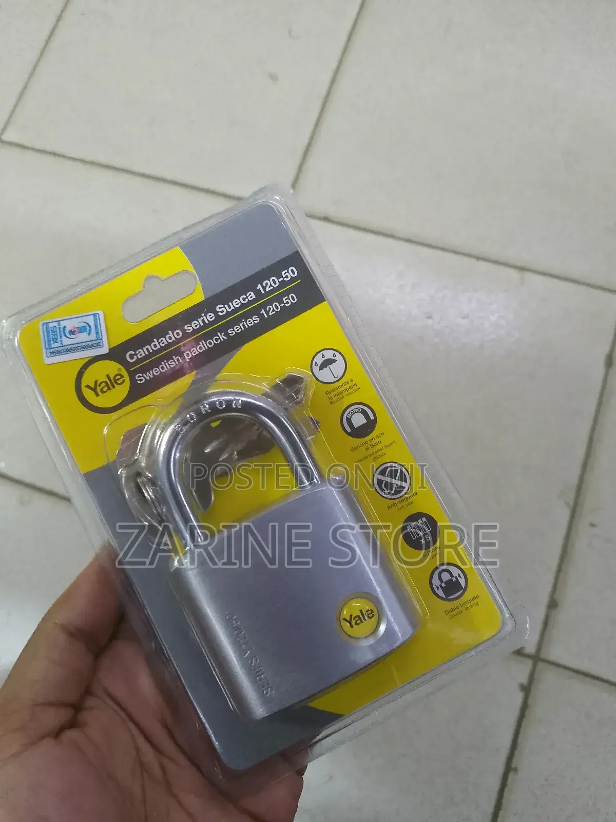 Yale 50mm Padlock Made of Hardened Steel Anti-Rust