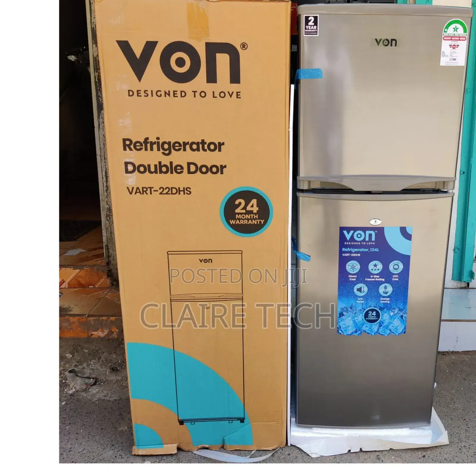 Von 136L Double Door Fridge
°136L Direct Cool Refrigerator