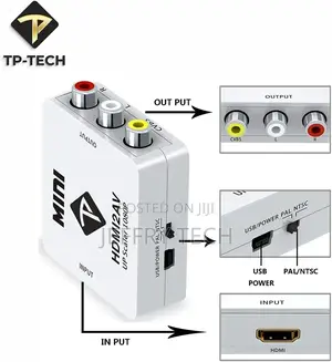 Tech Hdmi to Rca, 1080p Hdmi to Av 3rca CVBS