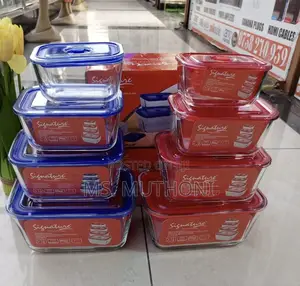 *A Set of 4 High Borosilicate Glass Storage Bowl With Lid*