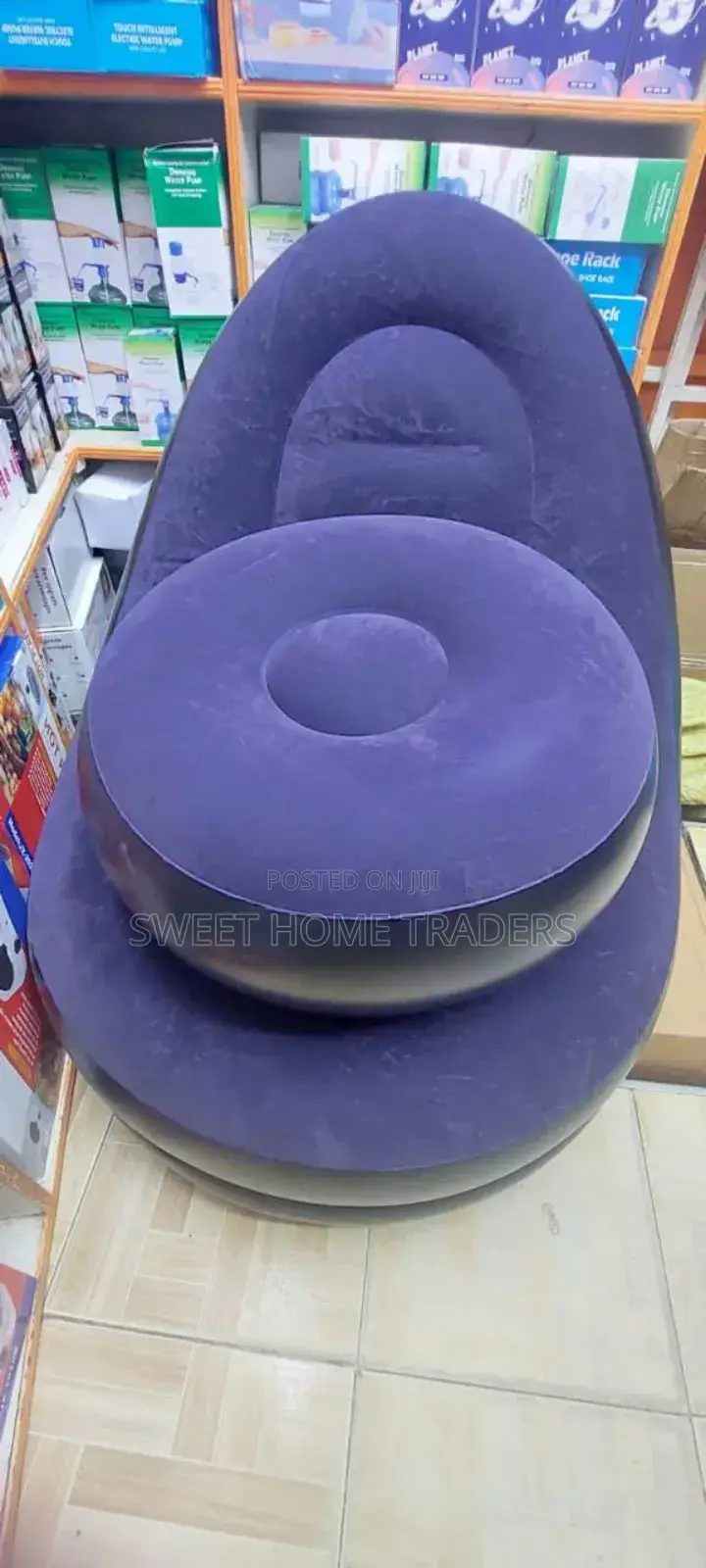 Outdoor Study Inflatable Sofa With Foot Stool .