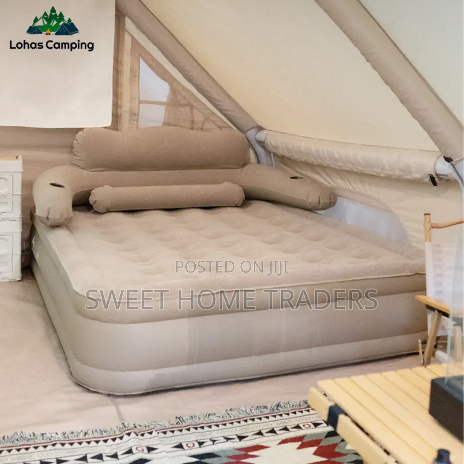 Inflatable Bed With Backrest , 300kg