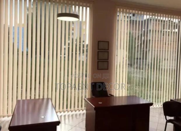 Cream Wall to Wall Vertical Office Blinds - main view