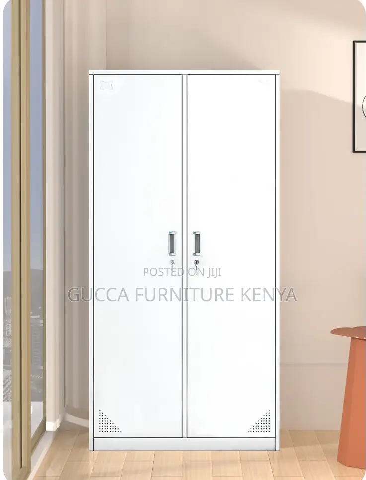 Cabinets: Two-Door Locker Iron Storage Cabinet