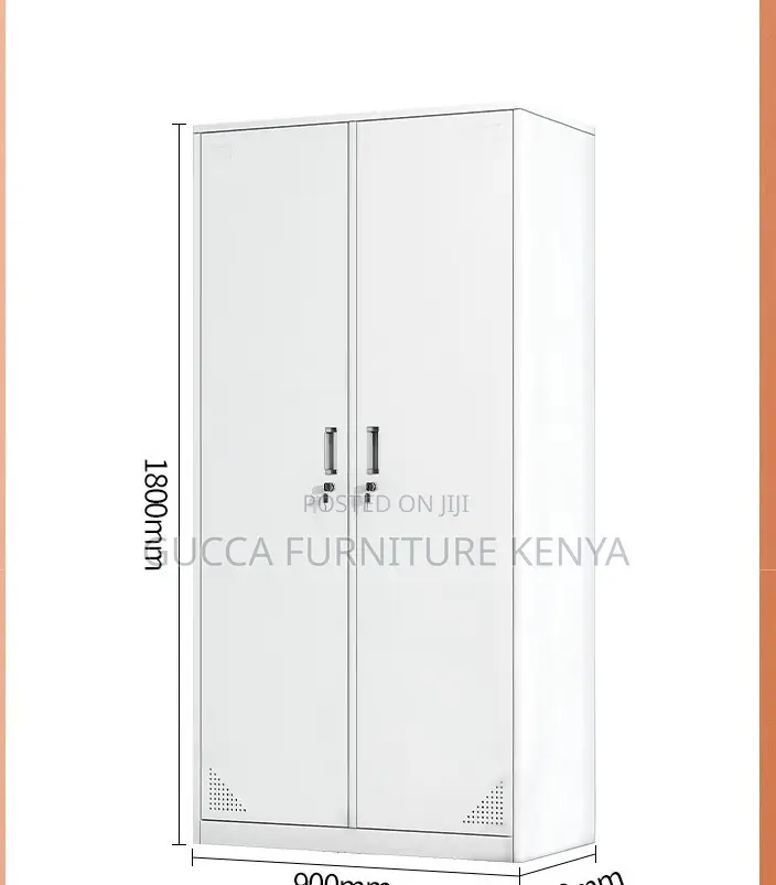 Cabinets: Two-Door Locker Iron Storage Cabinet