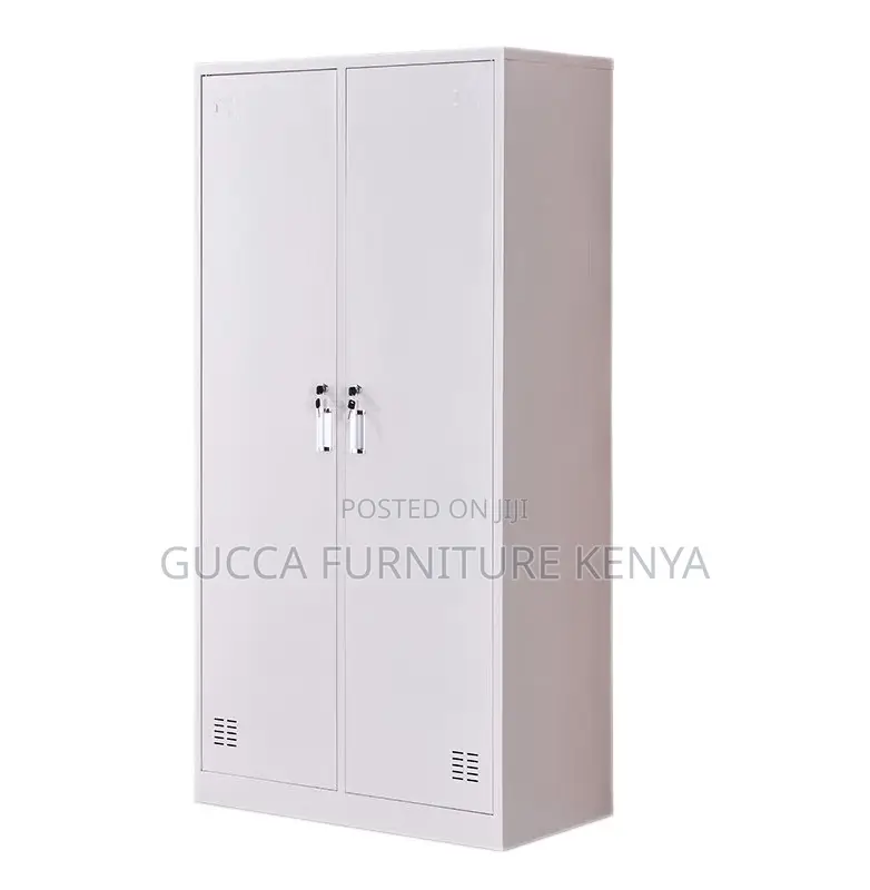 Cabinets: Two-Door Locker Iron Storage Cabinet