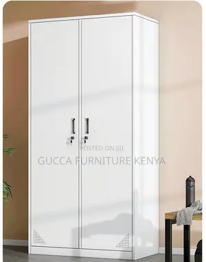 Cabinets: Two-Door Locker Iron Storage Cabinet